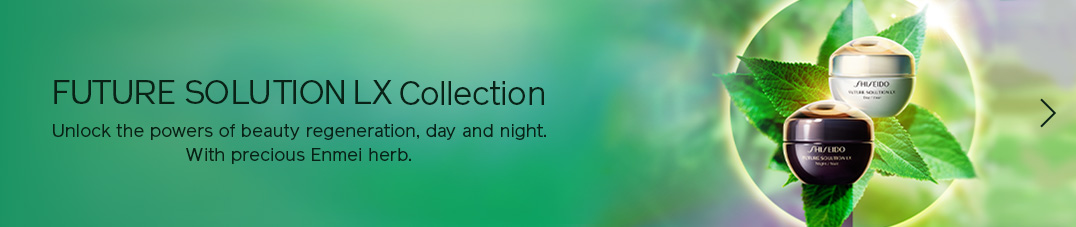 FUTURE SOLUTION LX Collection Unlock the powers of beauty regeneration, day and night. With precious Enmei herb.